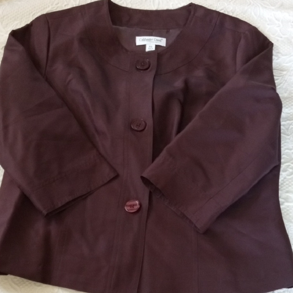 ❄️Coldwater Creek Women's Silk Burgundy Jacket